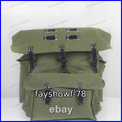 GERMAN Rucksack Mountain Trooper Large Capacity Canvas Backpack withLeather Strap