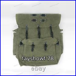 GERMAN Rucksack Mountain Trooper Large Capacity Canvas Backpack withLeather Strap