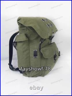 GERMAN Rucksack Mountain Trooper Large Capacity Canvas Backpack withLeather Strap