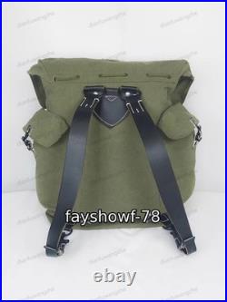 GERMAN Rucksack Mountain Trooper Large Capacity Canvas Backpack withLeather Strap