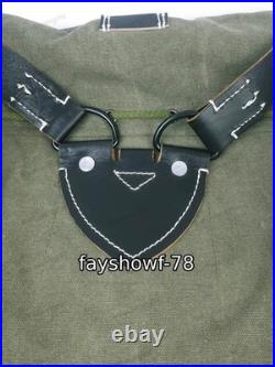 GERMAN Rucksack Mountain Trooper Large Capacity Canvas Backpack withLeather Strap GERMAN Rucksack Mountain Trooper Large Capacity Canvas Backpack withLeather Strap