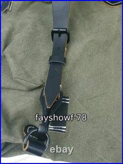 GERMAN Rucksack Mountain Trooper Large Capacity Canvas Backpack withLeather Strap