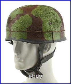 GERMAN WW2 M38 PARATROOPER FALLSCHIRMJAGER HELMET Green Brown Camouflage 1129WWS