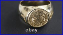 GERMAN WWII GOLD 18k Plated SILVER H G Reichmarshal Signed RING Size 11
