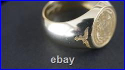 GERMAN WWII GOLD 18k Plated SILVER H G Reichmarshal Signed RING Size 11