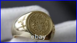 GERMAN WWII GOLD 18k Plated SILVER H G Reichmarshal Signed RING Size 11