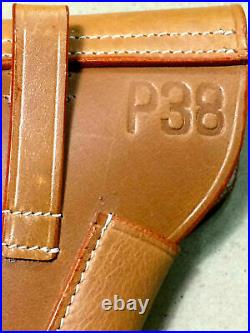 GERMAN WWII P-38 P38 SOFTSHELL HOLSTER MID-BROWN (Repro) MARKED LOT of 10