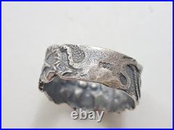 GERMAN WWII SILVER 800 SKULL RING Size 11 11.5