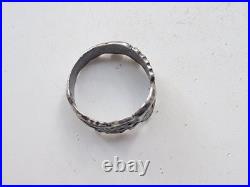 GERMAN WWII SILVER 800 SKULL RING Size 11 11.5
