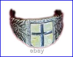 GERMAN WWII VIKING Division SILVER 800 Enamel RING Yellow Var GERMAN WWII VIKING Division SILVER 800 Enamel RING Yellow Var