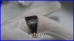 GERMAN WWII VIKING Division SILVER 800 Enamel RING Yellow Var