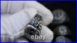 GERMAN WWII WEST WAll SILVER 800 SKULL RING Size 11 11.5