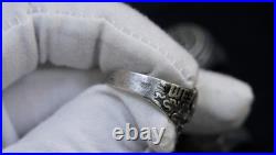 GERMAN WWII WEST WAll SILVER 800 SKULL RING Size 11 11.5