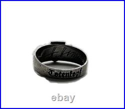 GERMAN WWI WWII Wermacht Skull SILVER 800 RING Size 11