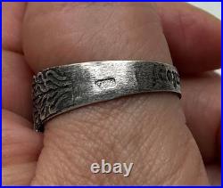 GERMAN WWI WWII Wermacht Skull SILVER 800 RING Size 11