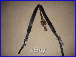German Army Black Leather Y straps Combat Suspenders like German WWII