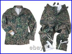 German Army Hbt Dot44 Peas Camo M43 Field Jacket Trousers Wwii Repro Size XXL