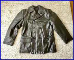German Black Leather U-Boat Jacket Kriegsmarine