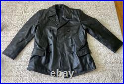 German Black Leather U-Boat Jacket Kriegsmarine