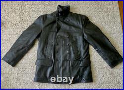 German Black Leather U-Boat Jacket Kriegsmarine