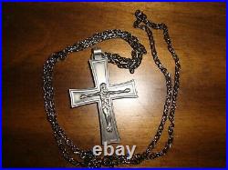 German Chaplain's Cross with ROLLO neck chain-Catholic Version-RARE