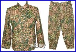 German Elite Camo Hbt Dot 44 M43 Field Military Uniform Blouse & Trousers L