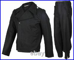 German Elite Panzer Black Wool Outdoors Jacket & Pants Set Size XXXL Wwii Repro