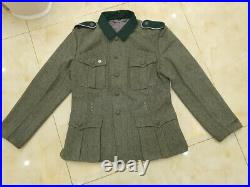 German Em M36 Field Grey Green Wool Jacket & Trousers Suit Size M Wwii Repro