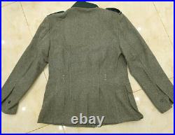 German Em M36 Field Grey Green Wool Jacket & Trousers Suit Size M Wwii Repro