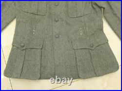 German Em M36 Field Grey Green Wool Jacket & Trousers Suit Size M Wwii Repro