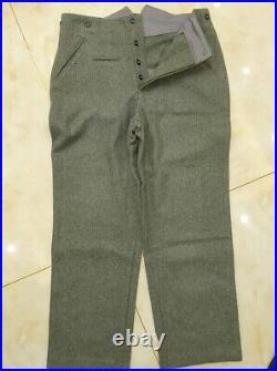 German Em M36 Field Grey Green Wool Jacket & Trousers Suit Size M Wwii Repro