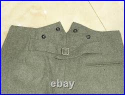 German Em M36 Field Grey Green Wool Jacket & Trousers Suit Size M Wwii Repro