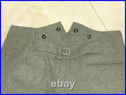 German Em M40 Field Grey Green Wool Jacket & Trousers Suit Size S Wwii Repro