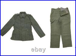 German Em M40 Field Grey Green Wool Jacket & Trousers Suit Size XL Wwii Repro