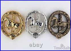 German Horseman's Badge Gold, Silver, Bronze Full Set Reproduction Badges