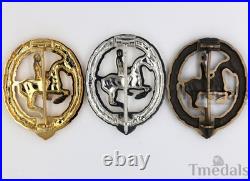 German Horseman's Badge Gold, Silver, Bronze Full Set Reproduction Badges