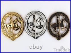 German Horseman's Badge Gold, Silver, Bronze Full Set Reproduction Badges