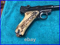 German Luger P08 Genuine Stag Grips