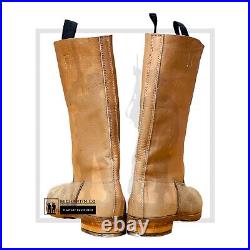 German Marching Boots, Tan Leather, WW2 M39 Jackboot, All Sizes Available