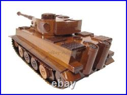 German Military WWII Tiger 1 Panzer Tank Mahogany Wood Wooden Desk Model New