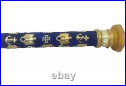 German Navy Field Marshal Baton Replica Blue Velvet with Gold Accents Boxed