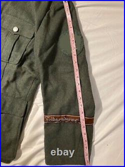German Officer Field Police Replica Wool Tunic Jacket Size 42R WW2 WWII