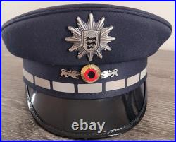 German Police Visor Cap Albert Kempf Baden-Württemberg Blue Hat Size 61 Wool