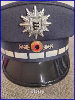 German Police Visor Cap Albert Kempf Baden-Württemberg Blue Hat Size 61 Wool