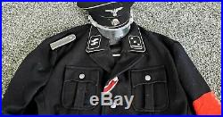 German SS WW2 officer Repro Reenactment Tunic with pants and hat XL