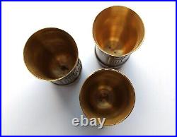 German Set Shot Glass WWII Eagle Wehrmacht Flak Trench Art brass WW2 military