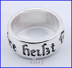 German Silver Ring meine ehre heist treue honor loyalty 925 sterled modern copy