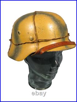 German WW2 Camo Helmet Complete Repo ET 68 Wire Net German WW2 Camo Helmet Complete Repo ET 68 Wire Net
