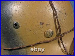 German WW2 Camo Helmet Complete Repo ET 68 Wire Net
