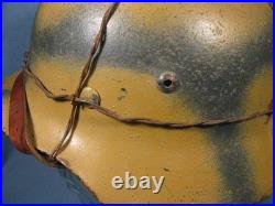 German WW2 Camo Helmet Complete Repo ET 68 Wire Net